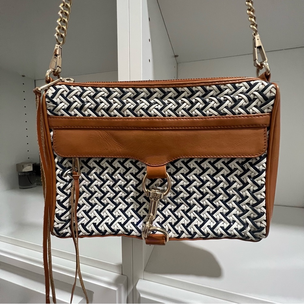 {Rebecca Minkoff} Leather Woven Crossbody MAC Bag